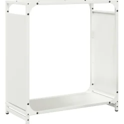 VIDAXL - Portant de bois chauffage blanc 60x28x65 cm