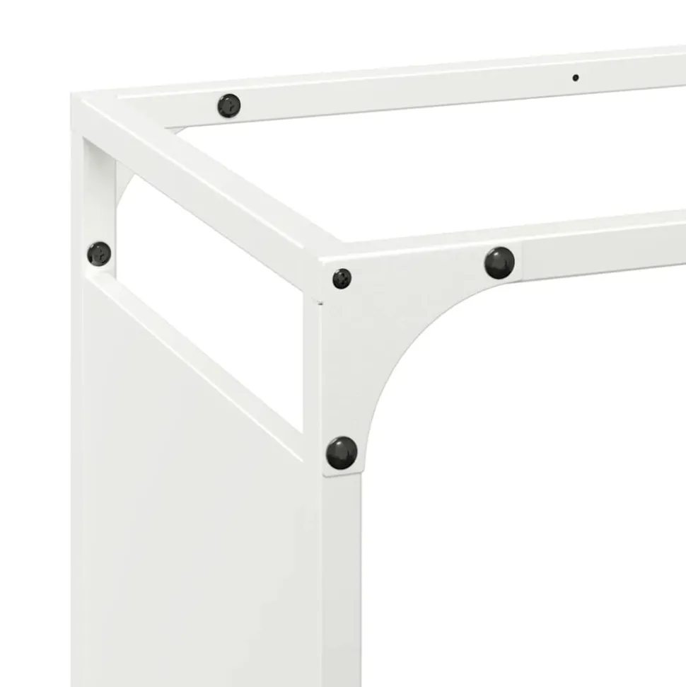 VIDAXL - Portant de bois chauffage blanc 90x28x65 cm
