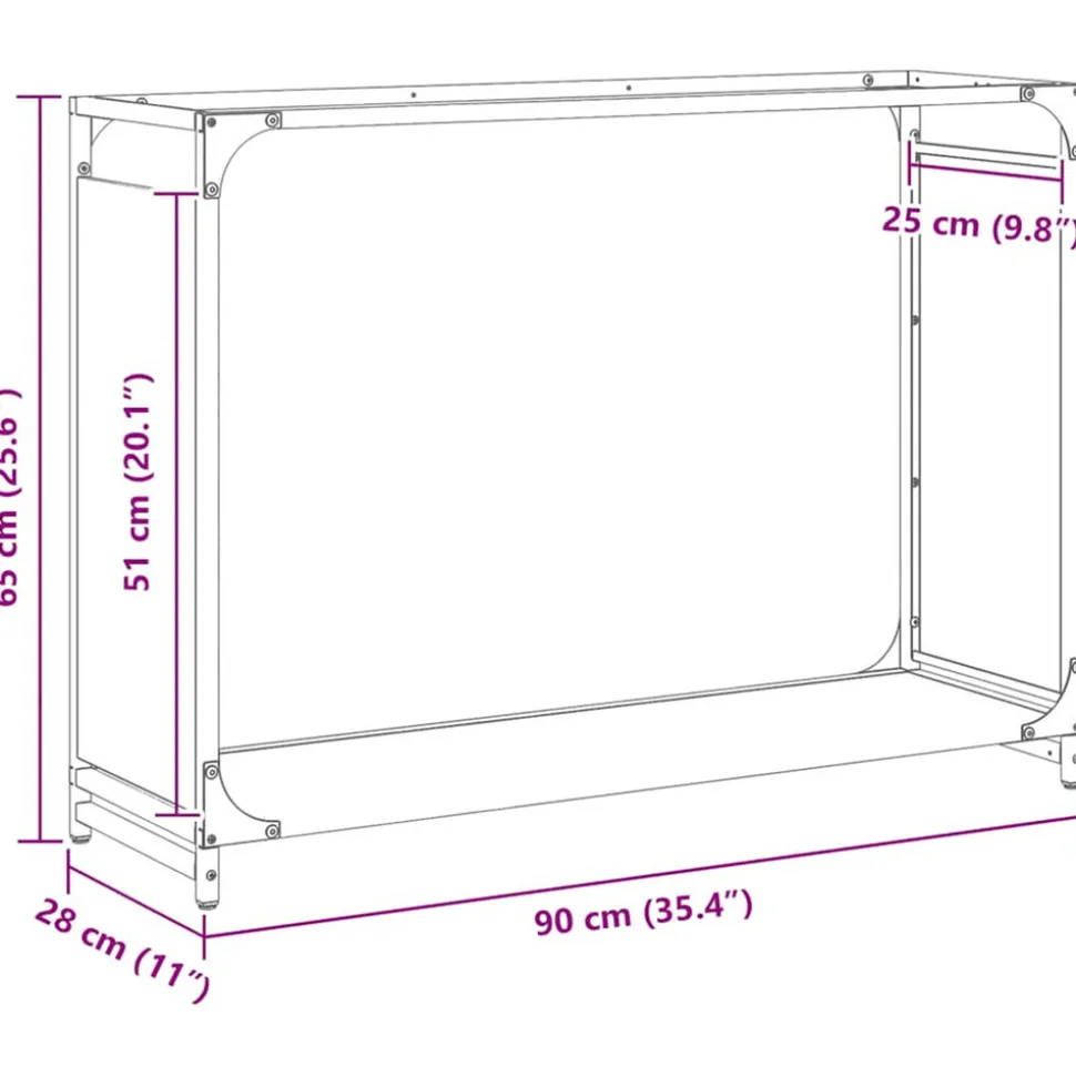 VIDAXL - Portant de bois chauffage blanc 90x28x65 cm