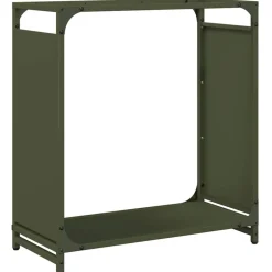 VIDAXL - Portant de bois chauffage vert olive 60x28x65 cm