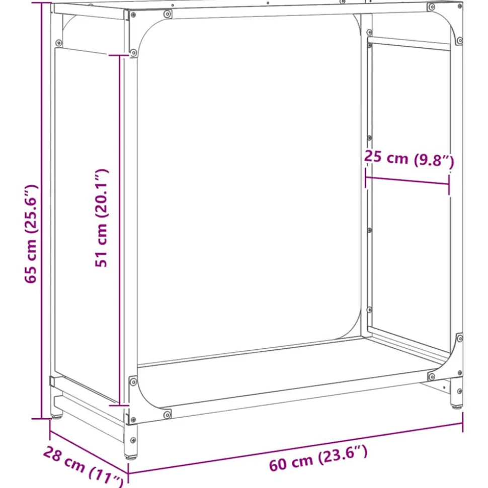 VIDAXL - Portant de bois chauffage vert olive 60x28x65 cm