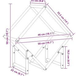 VIDAXL - Portant de bois chauffage blanc 50x25x50 cm