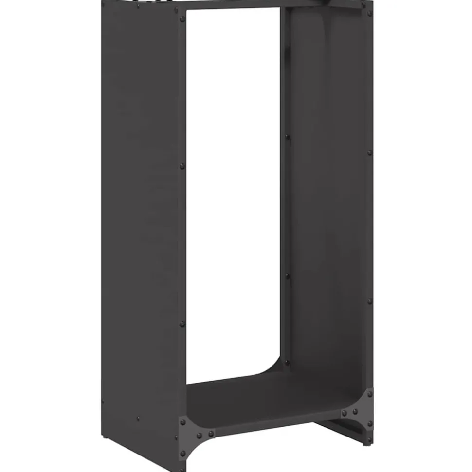 VIDAXL - Portant de bois chauffage noir 40x30x80 cm