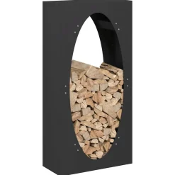 VIDAXL - Portant de bois chauffage noir 50x23x100 cm