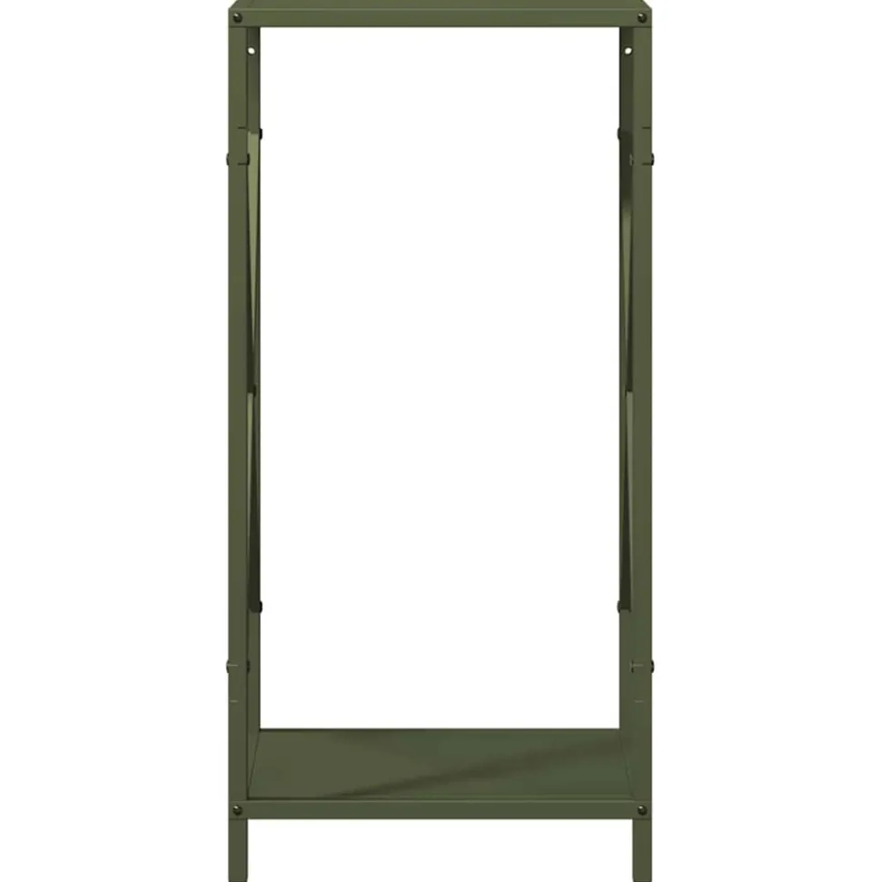 VIDAXL - Portant de bois chauffage vert olive 34x25x70 cm