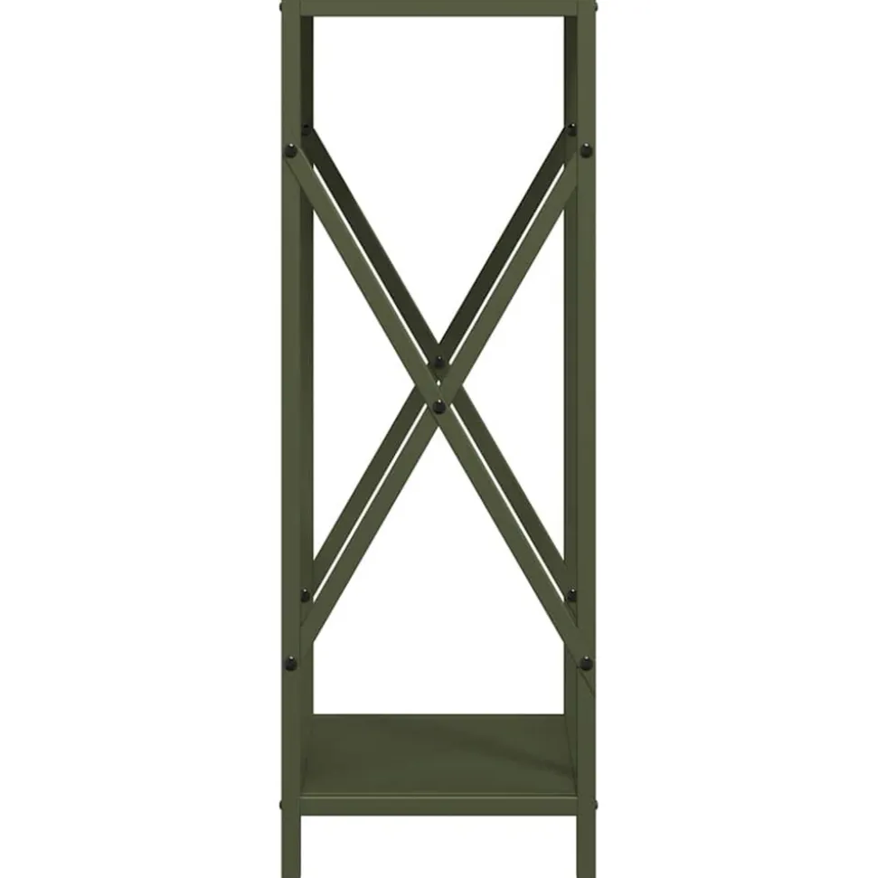 VIDAXL - Portant de bois chauffage vert olive 34x25x70 cm