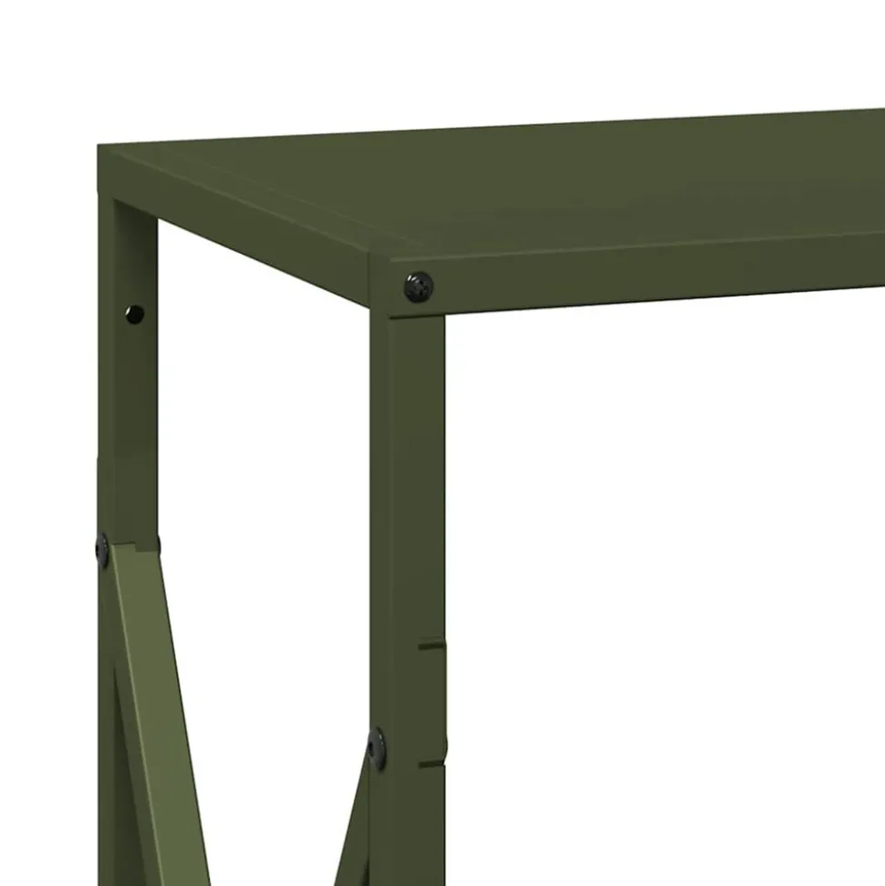 VIDAXL - Portant de bois chauffage vert olive 34x25x70 cm