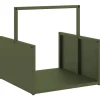 VIDAXL - Portant de bois chauffage vert olive 40x40x40 cm