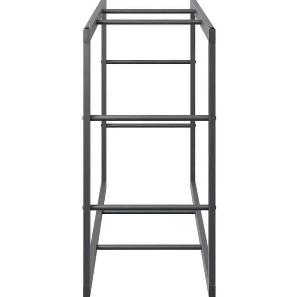 VIDAXL - Portant de bois de chauffage noir 110x30x61 cm acier