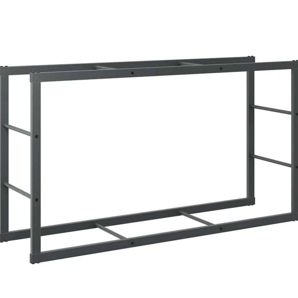 VIDAXL - Portant de bois de chauffage noir 110x30x61 cm acier