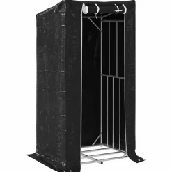 VIDAXL - Portant de bois de chauffage et housse de pluie acier galvanisé