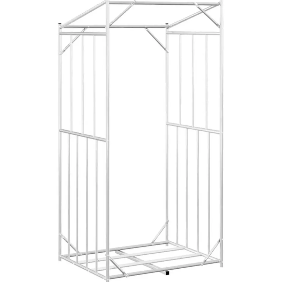 VIDAXL - Portant de bois de chauffage et housse de pluie acier galvanisé
