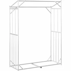 VIDAXL - Portant de bois de chauffage et housse de pluie acier galvanisé