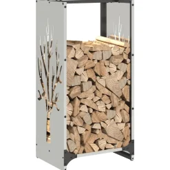 VIDAXL - Portant de bois de chauffage 40x30x80 cm acier inoxydable