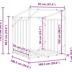 VIDAXL - Portant de bois de chauffage et housse de pluie acier galvanisé