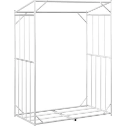 VIDAXL - Portant de bois de chauffage et housse de pluie acier galvanisé