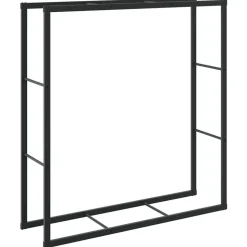 VIDAXL - Portant de bois de chauffage noir 110x30x116 cm acier