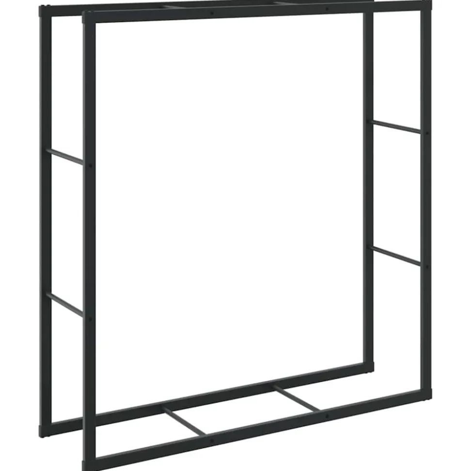 VIDAXL - Portant de bois de chauffage noir 110x30x116 cm acier
