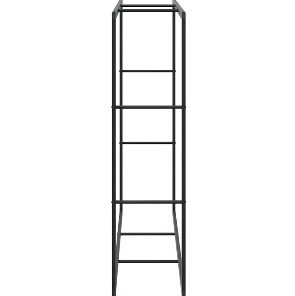 VIDAXL - Portant de bois de chauffage noir 110x30x116 cm acier