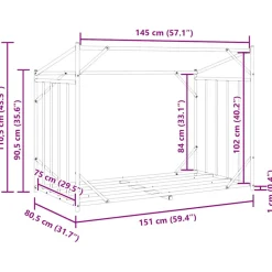 VIDAXL - Portant de bois de chauffage et housse de pluie acier galvanisé