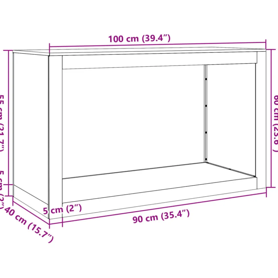 VIDAXL - Portant de bois de chauffage noir 100x40x60 cm acier