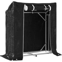 VIDAXL - Portant de bois de chauffage et housse de pluie acier galvanisé