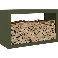 VIDAXL - Portant de bois de chauffage vert 100x40x60 cm acier