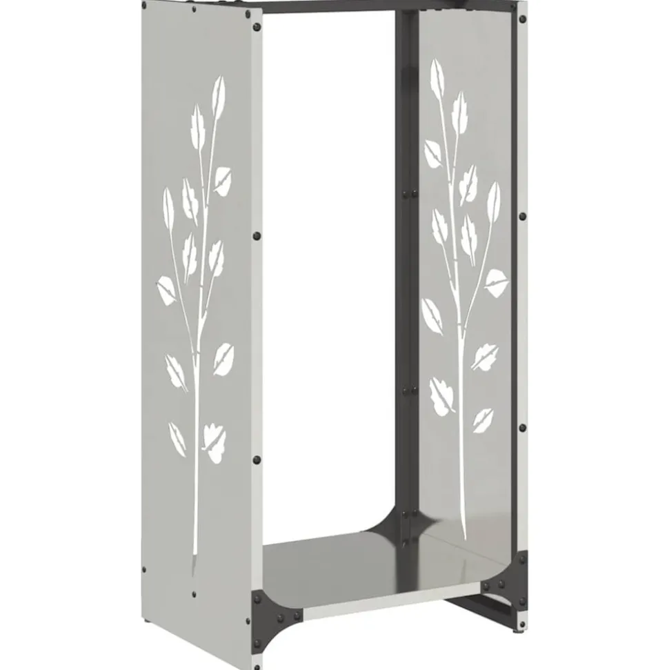 VIDAXL - Portant de bois de chauffage 40x30x80 cm acier inoxydable