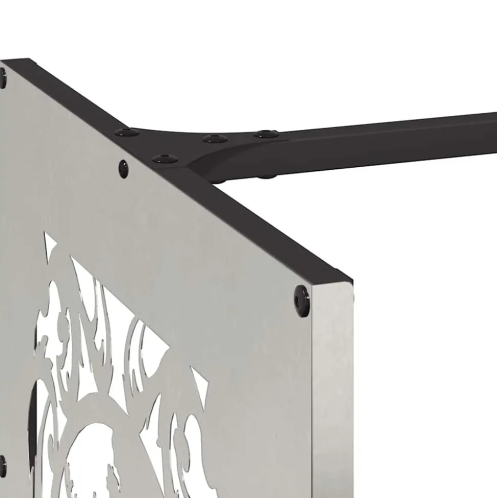 VIDAXL - Portant de bois de chauffage 40x40x40 cm acier inoxydable