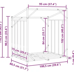 VIDAXL - Portant de bois de chauffage et housse de pluie acier galvanisé