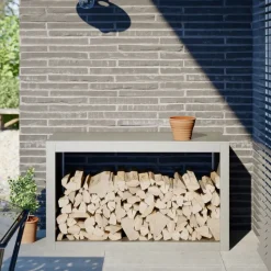 VIDAXL - Portant de bois de chauffage 100x40x60 cm acier inoxydable