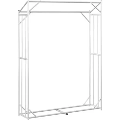 VIDAXL - Portant de bois de chauffage et housse de pluie acier galvanisé