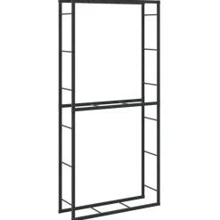 VIDAXL - Portant de bois de chauffage noir 100x30x209 cm acier