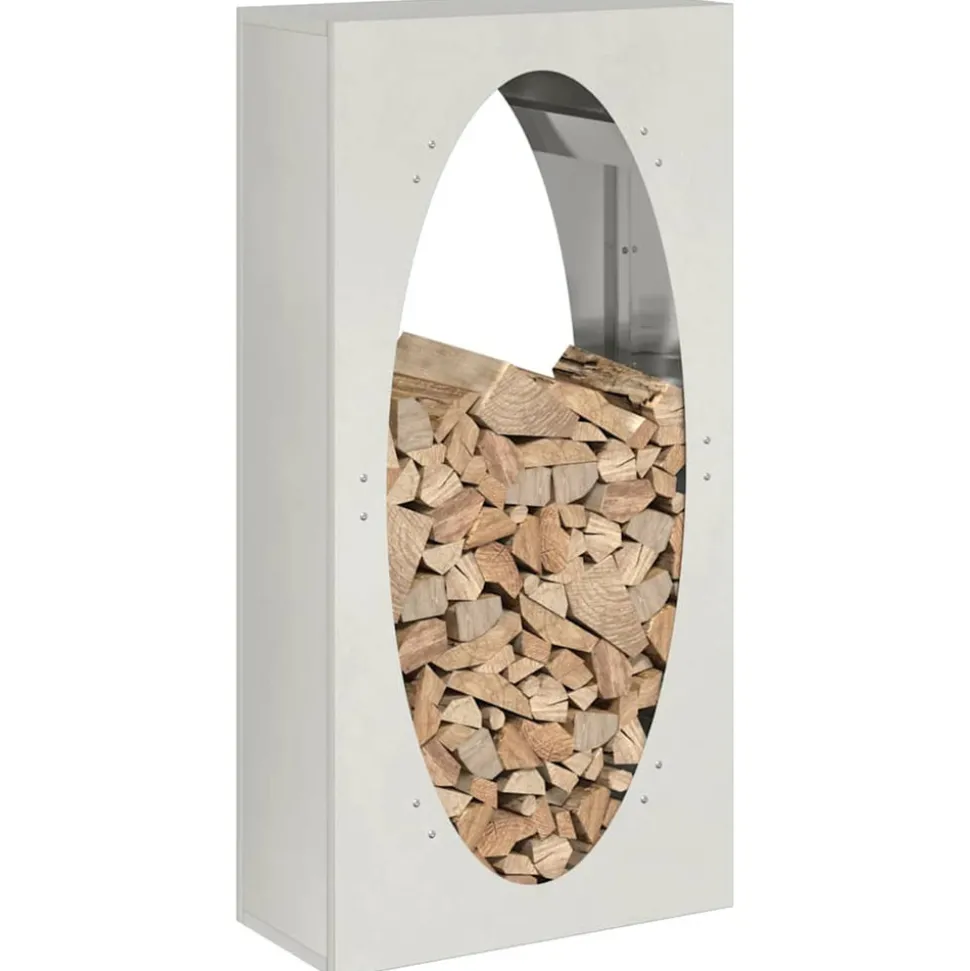 VIDAXL - Portant de bois de chauffage 50x23x100 cm acier inoxydable