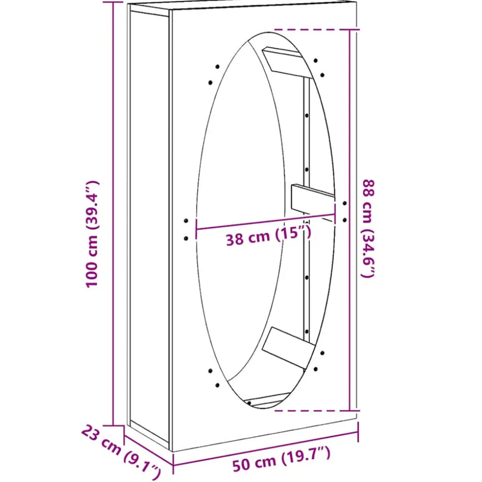 VIDAXL - Portant de bois de chauffage 50x23x100 cm acier inoxydable