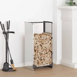 VIDAXL - Portant de bois de chauffage 40x30x80 cm acier inoxydable