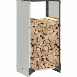 VIDAXL - Portant de bois de chauffage 40x30x80 cm acier inoxydable