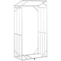 VIDAXL - Portant de bois de chauffage et housse de pluie acier galvanisé