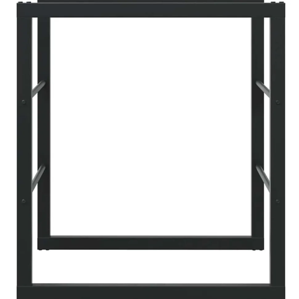 VIDAXL - Portant de bois de chauffage noir 55x30x61 cm acier