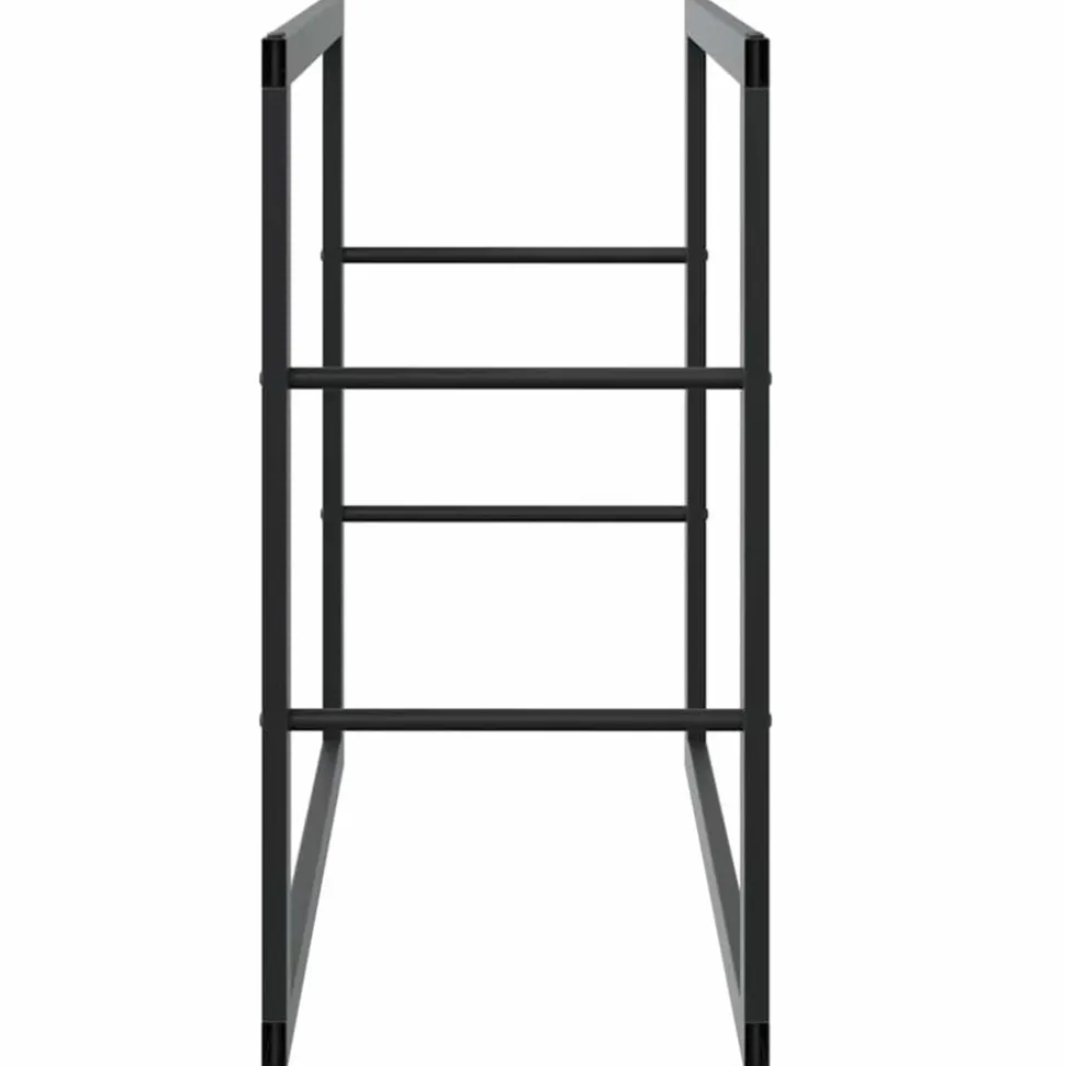 VIDAXL - Portant de bois de chauffage noir 55x30x61 cm acier