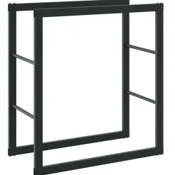 VIDAXL - Portant de bois de chauffage noir 55x30x61 cm acier