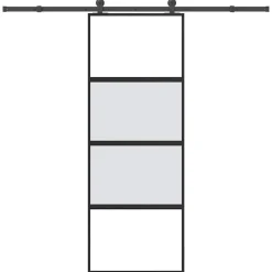 VIDAXL - Porte coulissante kit de quincaillerie trempé verre aluminium
