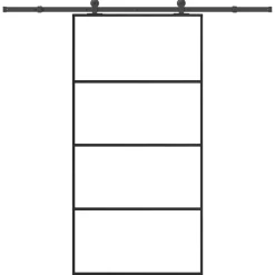 VIDAXL - Porte coulissante et kit de quincaillerie 102,5x205cm verre esg