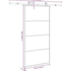 VIDAXL - Porte coulissante et kit de quincaillerie 102,5x205cm verre esg
