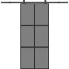 VIDAXL - Porte coulissante kit de quincaillerie trempé verre aluminium