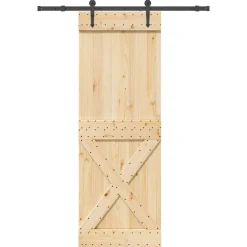 VIDAXL - Porte coulissante et kit de quincaillerie 80x210 cm pin massif