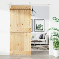 VIDAXL - Porte coulissante et kit de quincaillerie 90x210 cm pin massif