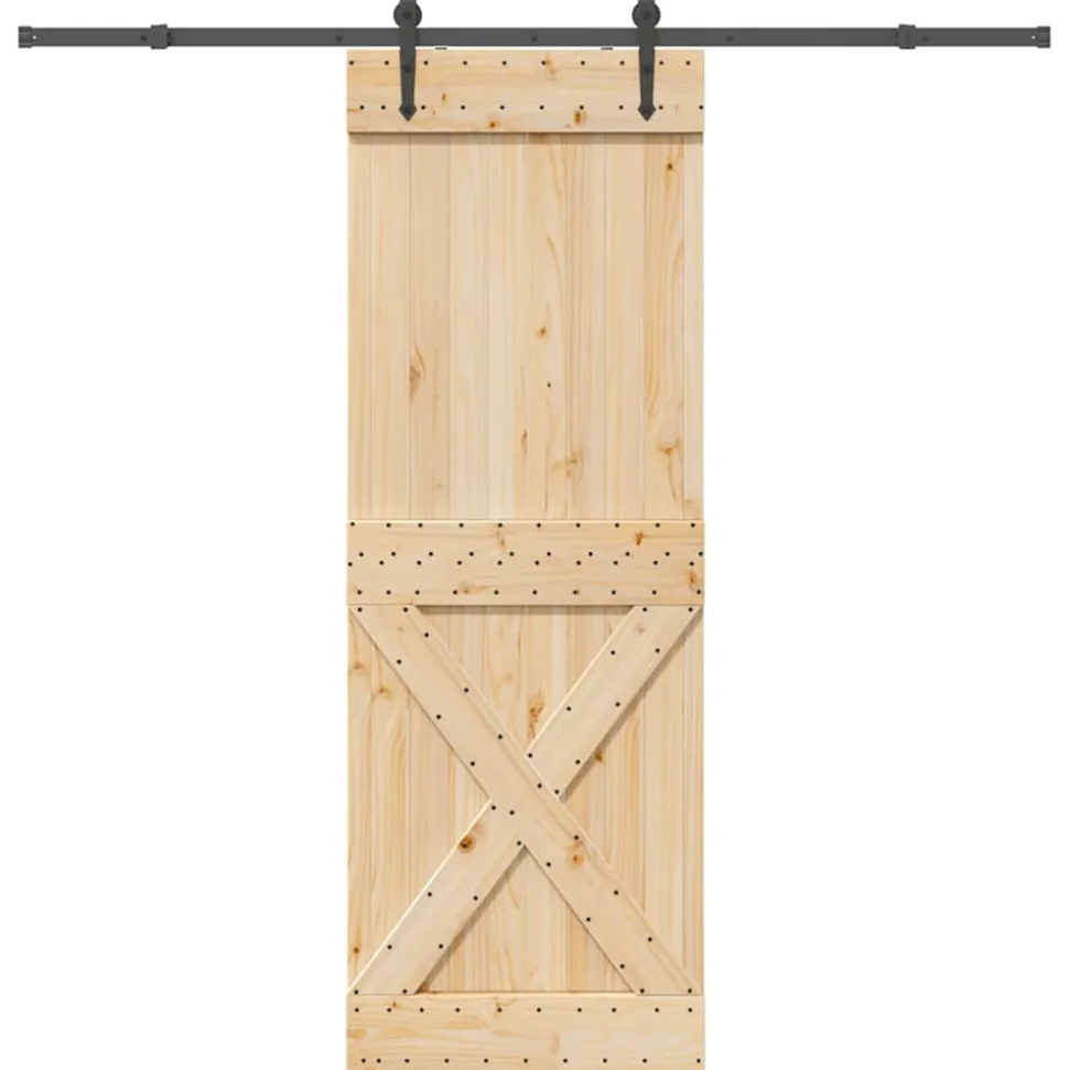 VIDAXL - Porte coulissante et kit de quincaillerie 80x210 cm pin massif