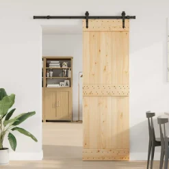VIDAXL - Porte coulissante et kit de quincaillerie 80x210 cm pin massif