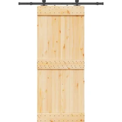 VIDAXL - Porte coulissante et kit de quincaillerie 85x210 cm pin massif